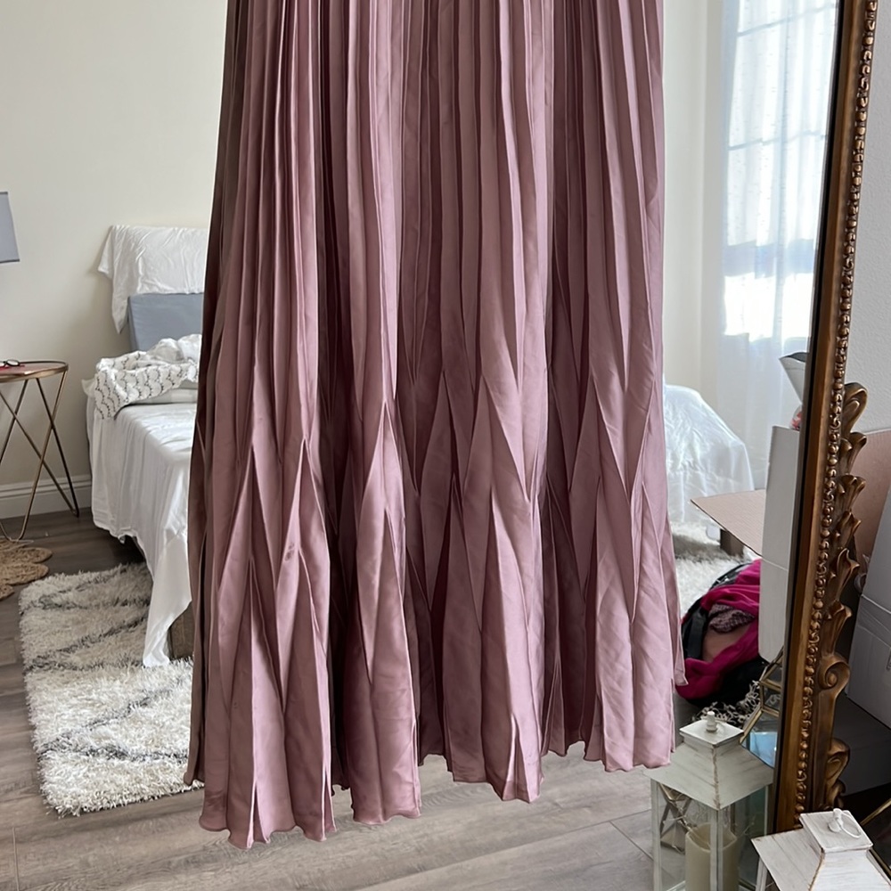 H&M mauve pink maxi pleated dress size 2 - Picture 3 of 6